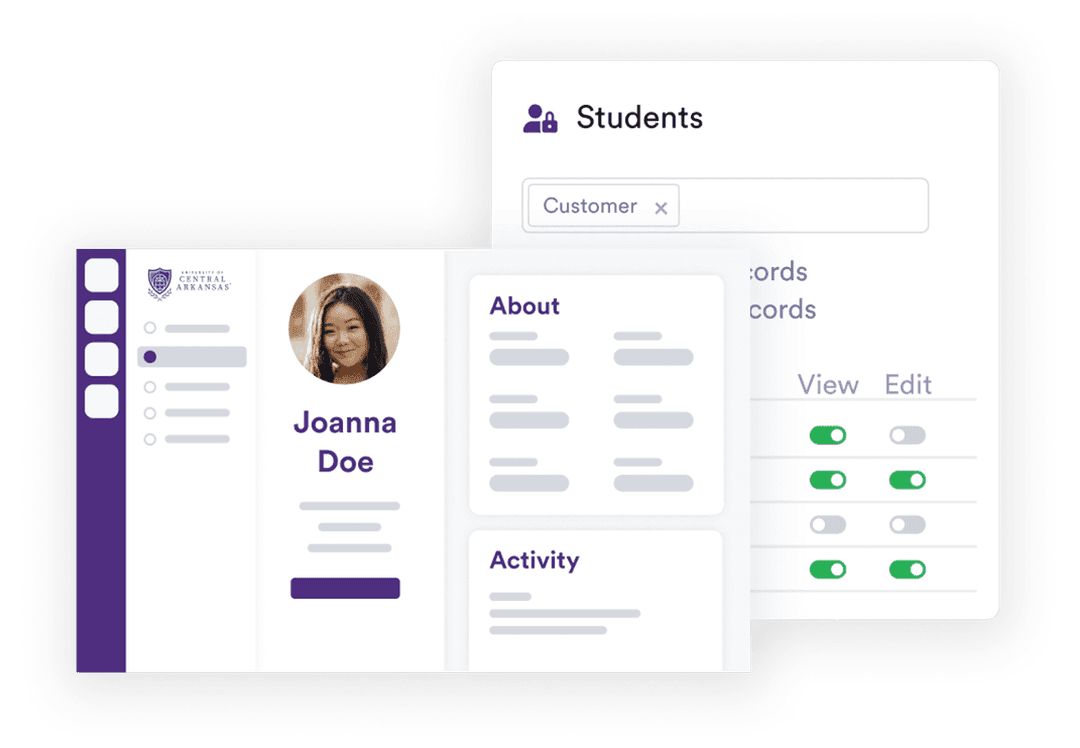 Students view and update information